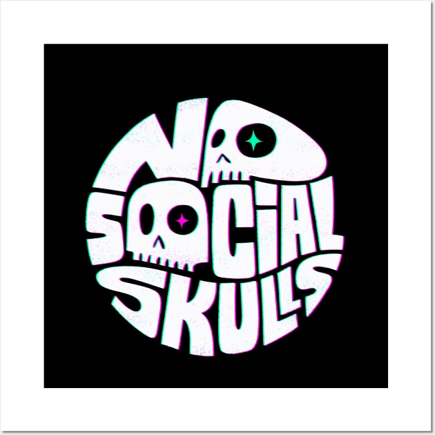 No Social Skulls Wall Art by grrrenadine